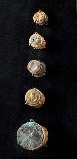 Moche Gold Labret Plugs w/ Silver, Copper & Nacre