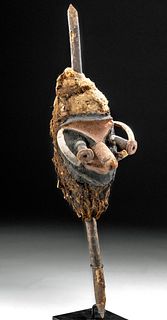 19th C. Vanuatu Island Wood Mask Phallic Nose