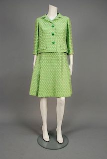 SILK JACQUARD DRESS and JACKET SET, 1960s.