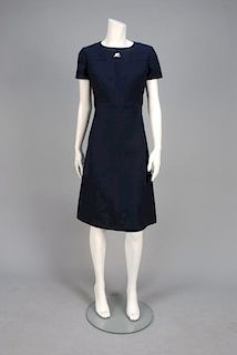 COURREGES PARIS NUMBERED WOOL DAY DRESS, 1960s.
