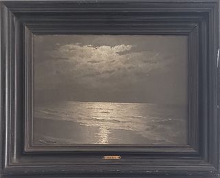 David Gue Oil on Canvas "Moonlight Shoreline"