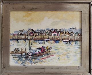 H. Bratches Oil on Canvas, "Nantucket Harbor"