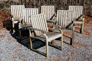 Set of Six Kingsley-Bate Teak Wood Armchairs