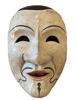 Signed Bugaku Mask of Kocho-So, c. 1650