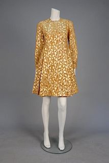 METALLIC BROCADE COCKTAIL DRESS, 1960s.