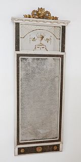 Swedish Eglomise Classical Carved Mirror, 1st Quarter of the 19th Century