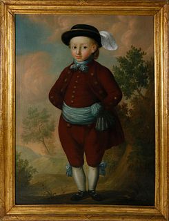Georg Mathias Fuchs Oil on Canvas "Portrait of Jonas Colin as a Three Year Old", 18th Century
