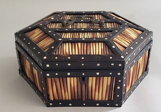 19th Century English Porcupine Quill Box