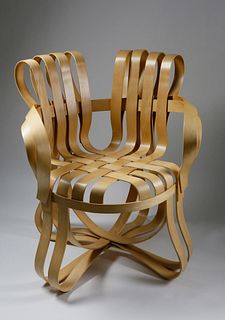 Frank Gehry for Knoll Signed Apple Basket "Cross Check" Armchair, circa 1999