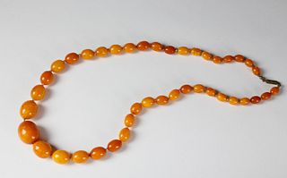 Vintage Russian Amber Bead Necklace