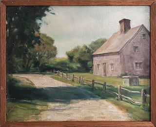 Lila Hetzel Oil on Canvas "Oldest House - Nantucket"