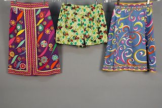 TWO PUCCI PRINTED COTTON SKIRTS, 1970s.