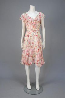 MACKIE and AGHAYAN PRINTED CHIFFON SUMMER DRESS, c. 1970.
