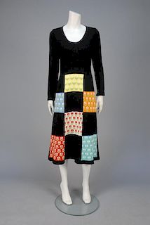 PATCHWORK KNIT DRESS, 1970s.