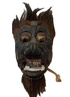 Bugaku Mask of Nasori, Lacquered Wood, Japan, 16th
