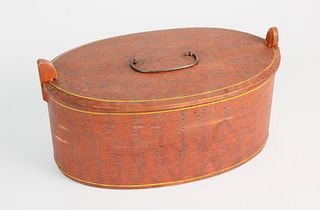 Scandinavian Decorated Oval Band Box, circa 1890