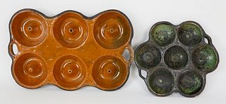 Two 19th Century Ceramic Muffin Molds