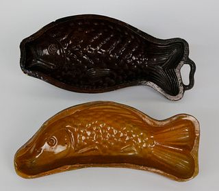 Two Antique Swedish Fish Mousse Molds