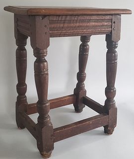 18th Century William and Mary English Oak and Elm Joint Stool