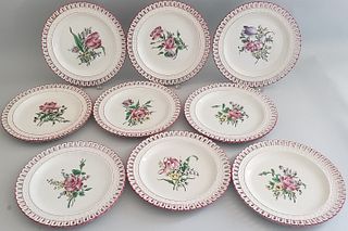 Set Keller & Guerin Luneville France Reticulated Plates, 19th Century