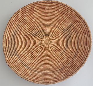 Papago Coiled Round Shallow Basket