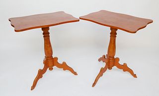 Pair of Scandinavian Decorated Candle Stands, 19th century