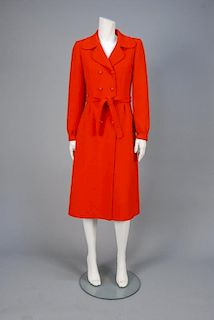 GALANOS DOUBLE BREASTED WOOL COAT, c. 1970.