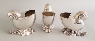 Three Silver Plated Shell Form Spoon Warmers, 19th Century