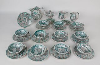 Vascellari Orvieto Decorated Ceramic Tea Set