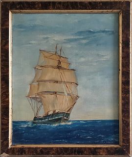 W.J. Blair Oil on Board, "Blue Skies and Calm Seas", Nantucket