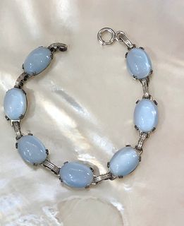 Danecraft Milky Blue Moonstone Sterling Silver Bracelet