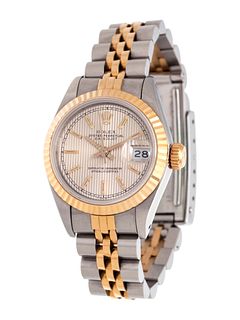 ROLEX, STAINLESS STEEL AND 18K YELLOW GOLD REF. 69173 'OYSTER PERPETUAL DATEJUST' WRISTWATCH, CIRCA 1989