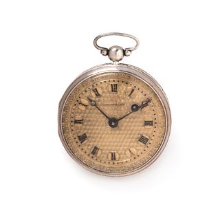 SILVER AND GILT-METAL OPEN FACE POCKET WATCH