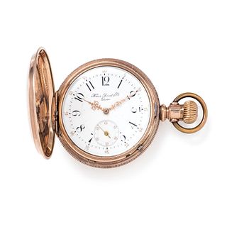 HAAS PRIVAT & CO., GOLD-FILLED HUNTER CASE POCKET WATCH