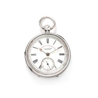 BRITISH, STERLING SILVER 'THE EXPRESS' OPEN FACE POCKET WATCH