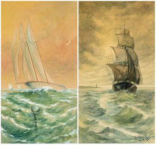 A. von Hugenett, Two Watercolors, 1897