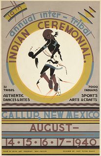 19th Annual Inter-Tribal Indian Ceremonial Poster, 1940