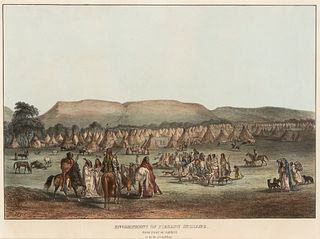 McKenney & Hall, Encampment of Piekann Indians, 1842