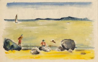 Werner Drewes, Two on the Beach, 1932
