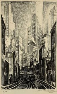 Adriaan Lubbers, The El at Chatham Square, 1930