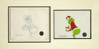 Chuck Jones, How the Grinch Stole Christmas Drawing and Animation Cel, 1966