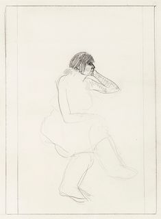 T. C. Cannon, Study for "Woman in Folding Chair"