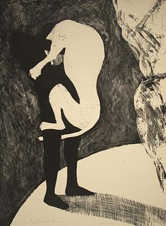 Fritz Scholder, Another Carnival, Man and Lion, 1988