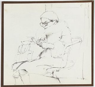 Elias Rivera, Untitled (Figure Study of a Woman Wearing Glasses)
