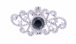 Estate Art Nouveau Black Diamond 18k Gold Ring
