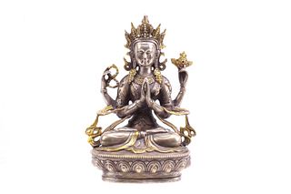 Tibetan Gilt Bronze Amitayus Figure