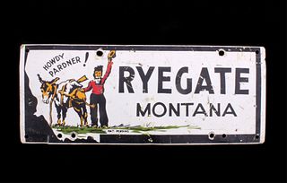Ryegate Montana Metal Sign