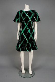 PAULINE TRIGERE PRINTED SILK COCKTAIL DRESS, 1980s.