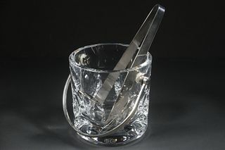 BACCARAT CRYSTAL ICE BUCKET WITH TONGS