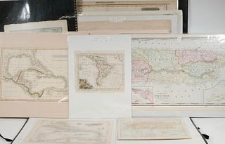 (16) 19TH C. MAPS OF THE WEST INDIES IN FOLIO, SHRINKWRAPPED